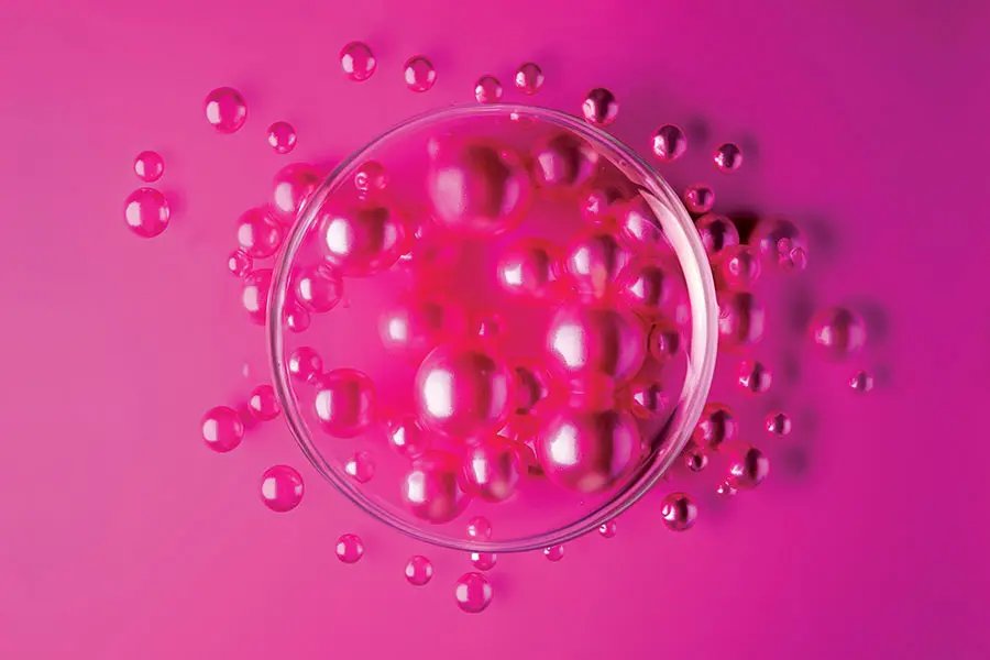 Visual impression of different sized spheres
