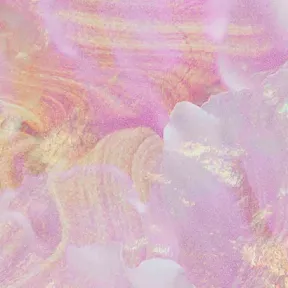 Swirls of soft pink and gold create an abstract, marble-like texture. The smooth surface has hints of white and delicate layers, evoking a dreamy and elegant mood.